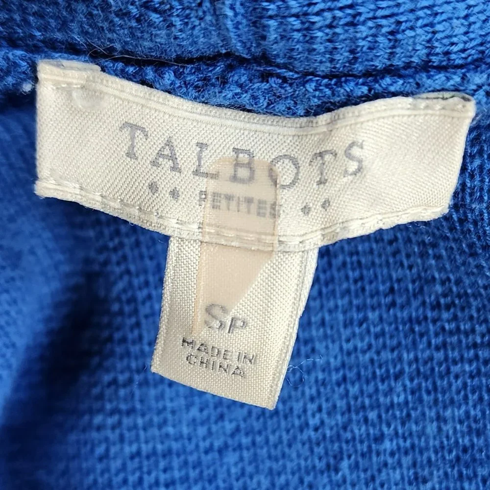 Talbots Cobalt Blue Open Cardigan Size Petite Small